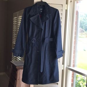 Gap Indigo Blue Denim Trench Coat- Size S